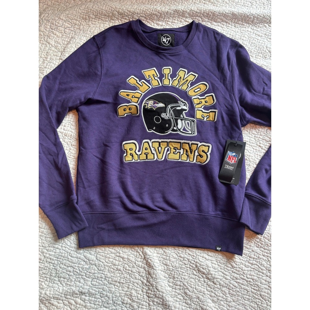 Baltimore Ravens '47 Brand Mens Embroidered Crewneck‎ Sweatshirt Medium